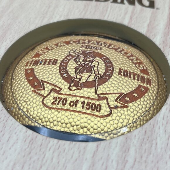 Limited Edition 2008 Celtics Championship Basketball Rare Gold 270/1500 Spalding - Picture 4 of 16